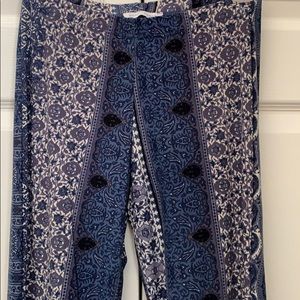 Honey Punch Blue Paisley Flare Pants